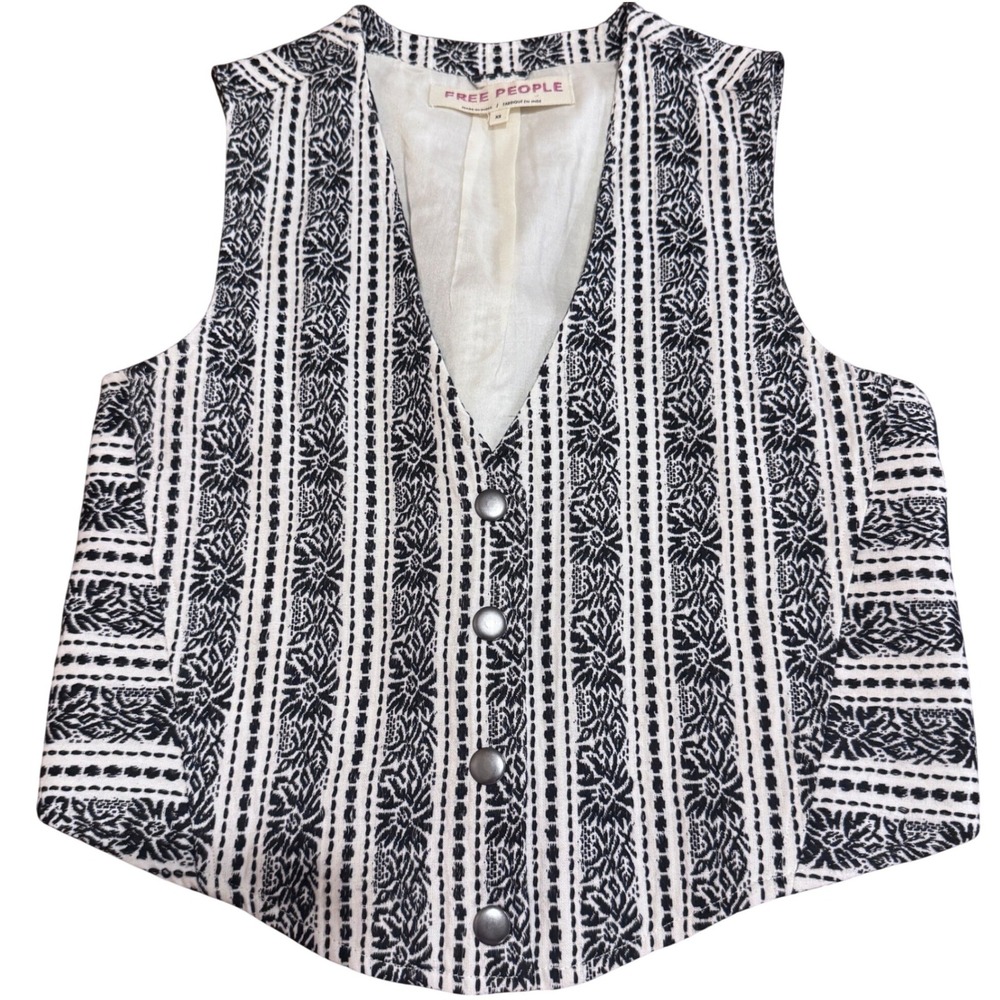 Free People Field of Flowers Vest Size XS Sold Out on FP Boho Hippie Flower Core